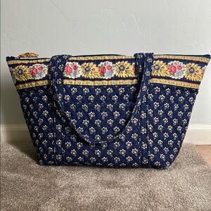 Floral Blue Tote Bag